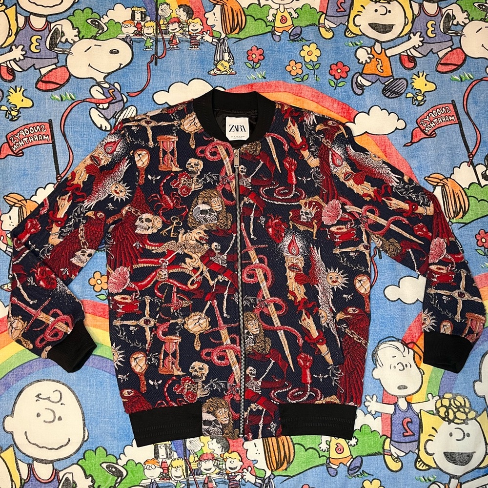Graphic Zara Jacket. The freakiest jacket you will have in your closet